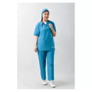 ست اسکراب یقه هفت بسته آبی فیروزه ای طب پوش کد 908