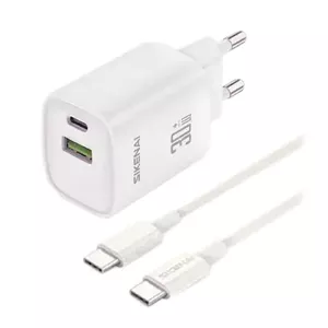 شارژر دیواری سیکنای مدل GRN-5-EU توان 30 وات همراه کابل دو سر تایپ سی