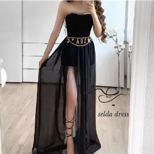 خرید لباس مجلسی ماکسی حریر دکلته ۱۷۰۴