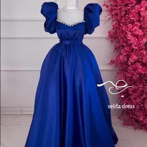 لباس مجلسی خاص و لاکچری ساتن پفی۱۹۵۶ |مزون سلدا درس