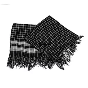 چفیه نخی حاشیه دار مشکی سایز 1*1 کد 104