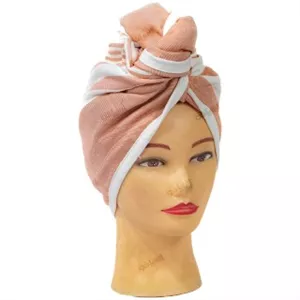 کلاه حمام دکمه‌دار گلبهی ویسکوز مارال – سایز 28×64 – کد 410