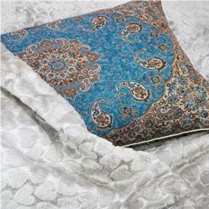 روبالشتی طرح نسترن آبی یزدی ترمه پورهادی – 50*70 – کد 1644