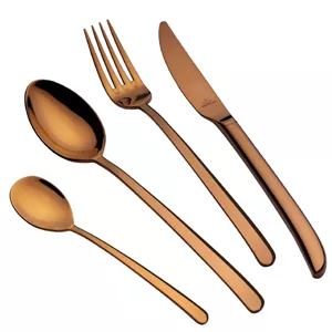 سرویس قاشق و چنگال رز گلد براق 18 نفره 95 پارچه عرشیا مدل TM548R-3460