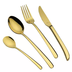 سرویس قاشق و چنگال طلایی براق 18 نفره 95 پارچه عرشیا مدل TM548GS-3458