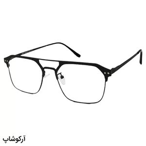 فریم عینک طبی چند کاوره با فریم رنگ نوک مدادی، مربعی شکل، از جنس آلومینیوم و دو پل بینی مدل 7028