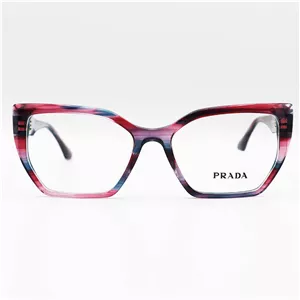عینک طبی زنانه پرادا با فریم چند رنگ، از جنس استیت و گربه ای شکل مدل G6067