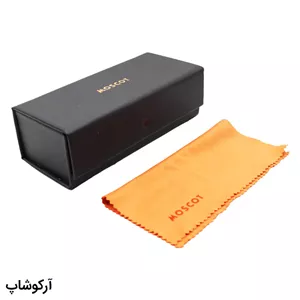 کیف عینک برند موسکات (MOSCOT) مستطیلی شکل، مشکی رنگ و درب مگنتی (به همراه دستمال) مدل 992738