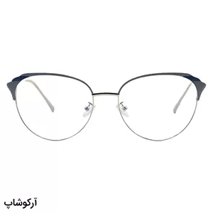 عینک طبی زنانه ZARA با فریم چشم گربه ای، نقره ای و آبی و دسته فنردار مدل G95-112