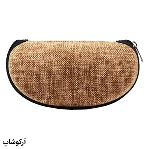 کیف عینک پاریس با رنگ قهوه ای، از جنس مخملی و زیپ دار مدل 992728