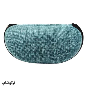 کیف عینک پاریس با رنگ سبز، از جنس مخملی و زیپ دار مدل 992730