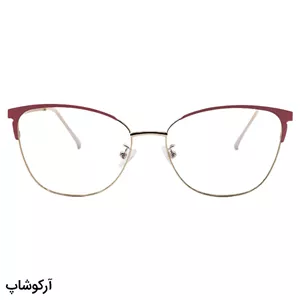عینک طبی زنانه ZARA با فریم چشم گربه ای، طلایی و صورتی و دسته فنردار مدل G95-212