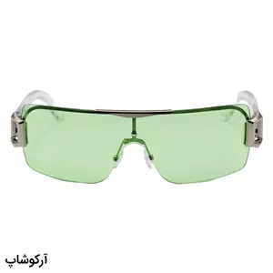 عینک دید در شب گوچی با فریم مخفی، نقره ای رنگ، دسته بی رنگ و لنز سبز مدل FR864