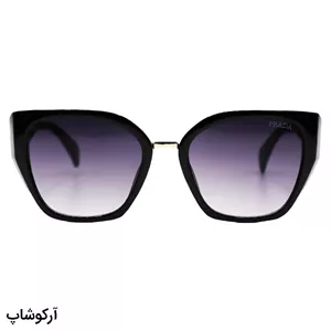 عینک آفتابی زنانه پرادا با فریم پروانه ای، مشکی رنگ و عدسی دودی سایه روشن مدل 2837