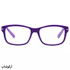 عینک مطالعه نزدیک بین نمره  2.50 با فریم مستطیلی، رنگ بنفش مات و دسته فنری مدل 18-12