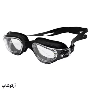 عینک شنا CONQUEST مشکی رنگ، از جنس سیلیکونی به همراه قاب مدل BL3005