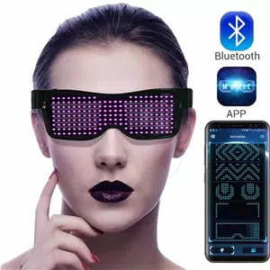 عینک دی جی و ال ای دی دار (LED)، با بلوتوث و قابل تنظیم - نور قرمز مدل Magic LED Eyeglasses