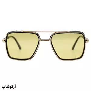 عینک دید در شب MAYBACH با فریم خلبانی، رنگ طلایی و مشکی و لنز زرد مدل 88034