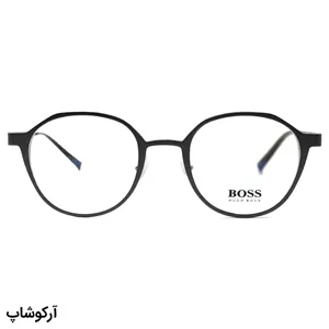 عینک طبی 2 کاوره با فریم رنگ نوک مدادی، شکل گرد، از جنس آلومینیوم برند هوگو باس مدل 2327