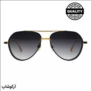 عینک آفتابی DITA با فریم خلبانی، رنگ مشکی و طلایی و عدسی دودی سایه روشن مدل DTS173 01