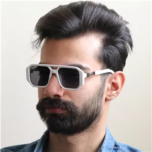 عینک شب Marc Jacobs با فریم مربعی شکل، رنگ نارنجی و عدسی بی‌رنگ و شفاف مدل 53336