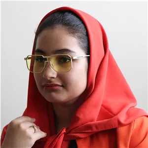 عینک دید در شب Police با فریم طلایی رنگ، مربعی شکل و عدسی یک تکه و زرد رنگ مدل 33398