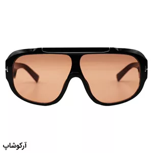 عینک دید در شب Tom Ford با فریم مشکی رنگ، شکل خلبانی و لنز رنگ نارنجی مدل 96500