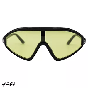 عینک شب Tom Ford فانتزی با فریم رنگ مشکی، طراحی خاص، جنس کائوچو و لنز زرد رنگ مدل 96400