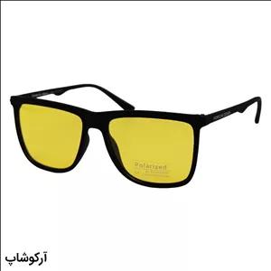 عینک دید در شب Porsche Design با فریم مربعی شکل، رنگ مشکی مات و لنز زرد رنگ مدل H1039