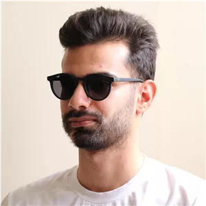 عینک آفتابی Vintage با فریم شکل گرد، رنگ قهوه‌ای براق و لنز قهوه‌ای تیره مدل Z3289