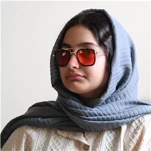 عینک دید در شب پلیس با فریم مربعی شکل، رنگ مشکی و نقره‌ای و لنز زرد رنگ مدل 58157