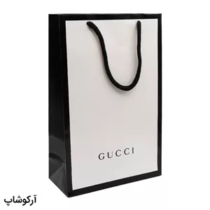 بگ، پاکت و ساک دستی هدیه عینک گوچی (GUCCI) با طراحی رنگ سفید و مشکی مدل 992980
