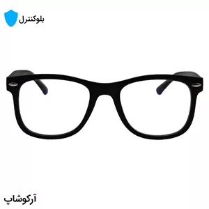 عینک بلوکنترل با فریم شکل ویفرر، رنگ مشکی مات، دسته سیم‌دار برند ریبن و لنز بلوکنترل کره‌ای برند SKY مدل 66805