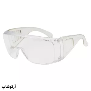 عینک کار و ایمنی با فریم و دسته بی‌رنگ و شفاف و لنز بی‌رنگ و شفاف مدل 309