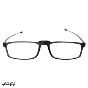 عینک مطالعه تاشو نزدیک بین نمره  1.00 عدسی بلوکات، رنگ طوسی و دسته آنتنی و جمع‌شونده مدل TR101