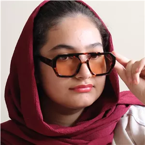 عینک دید در شب Vehla با فریم رنگ هاوانا، شکل چند ضلعی و لنز نارنجی رنگ مدل 96300