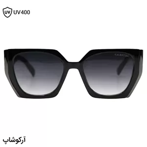 عینک آفتابی زنانه VALENTINO با فریم رنگ مشکی و نوک مدادی، پروانه ای شکل و لنز دودی هایلایت مدل 9794