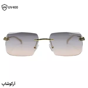 عینک آفتابی کروم هارتز با طراحی فریملس، رنگ طلایی، شکل مستطیلی و لنز دو رنگ سایه روشن مدل 44404