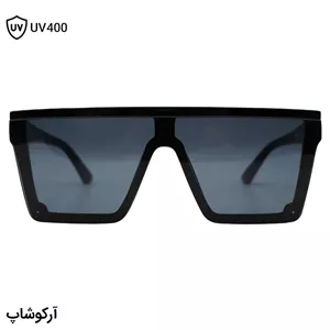 عینک آفتابی برند DONNA با فریم مشکی براق، شکل مربعی و لنز دودی تیره و UV400 مدل D89