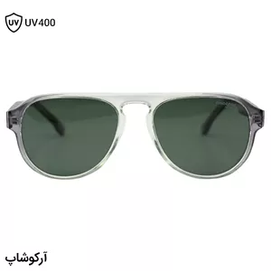 عینک آفتابی Carrera با فریم شکل خلبانی، رنگ سبز و بنفش، دسته سیم‌دار و لنز سبز تیره و پلاریزه مدل 581003