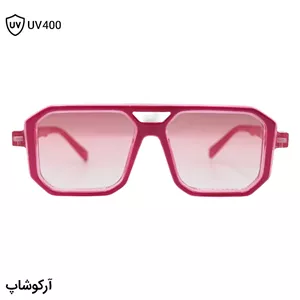 عینک دید در شب FENDI با فریم صورتی براق، شکل مربعی، دو پل بینی و لنز صورتی سایه روشن مدل M6125