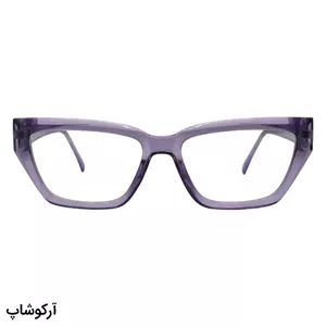 عینک طبی زنانه دیور با فریم رنگ بنفش براق، شکل مستطیلی، جنس استات، دسته سیم‌دار و لولا فنردار مدل 2155
