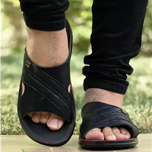 حراج ویژه دمپایی صندل صد در صد طبی مردانه زیبا و شیک  رنگ مشکی باارسال رایگان