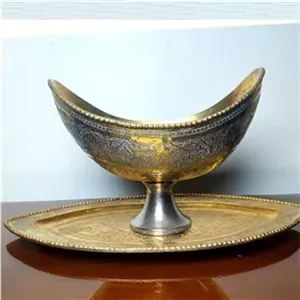 قلمزنی قلم زنی برنجی قدیمی شیرینی شکلات خوری دکوری 