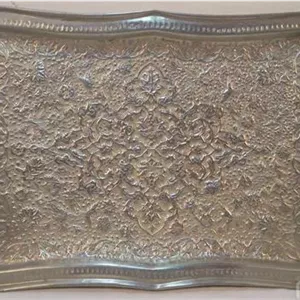 سینی قلمزنی ورشو قدیمی ورشاب قلم زنی آنتیک آنتیک