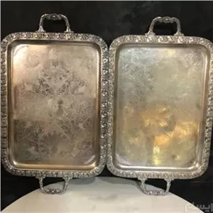 سینی برنجی قدیمی کهنه آنتیک دکوری جهیزیه کمیاب