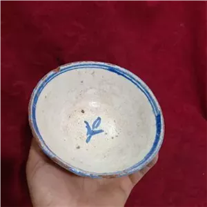 کاسه زیبایه لعابدار سفالی قاجاری
