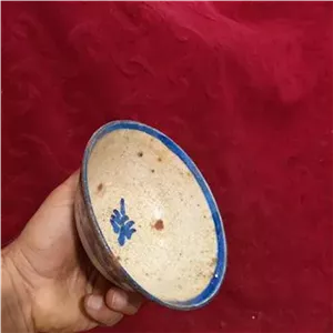 کاسه سفال 2رولعابدار کهنه قاجاری