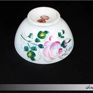 کاسه روسی نقاشی دست قدیمی طرح گل سیب (کد7458)