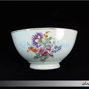کاسه روسی رنگ گیاهی قدیمی و زیبا طرح گل (کد2394)